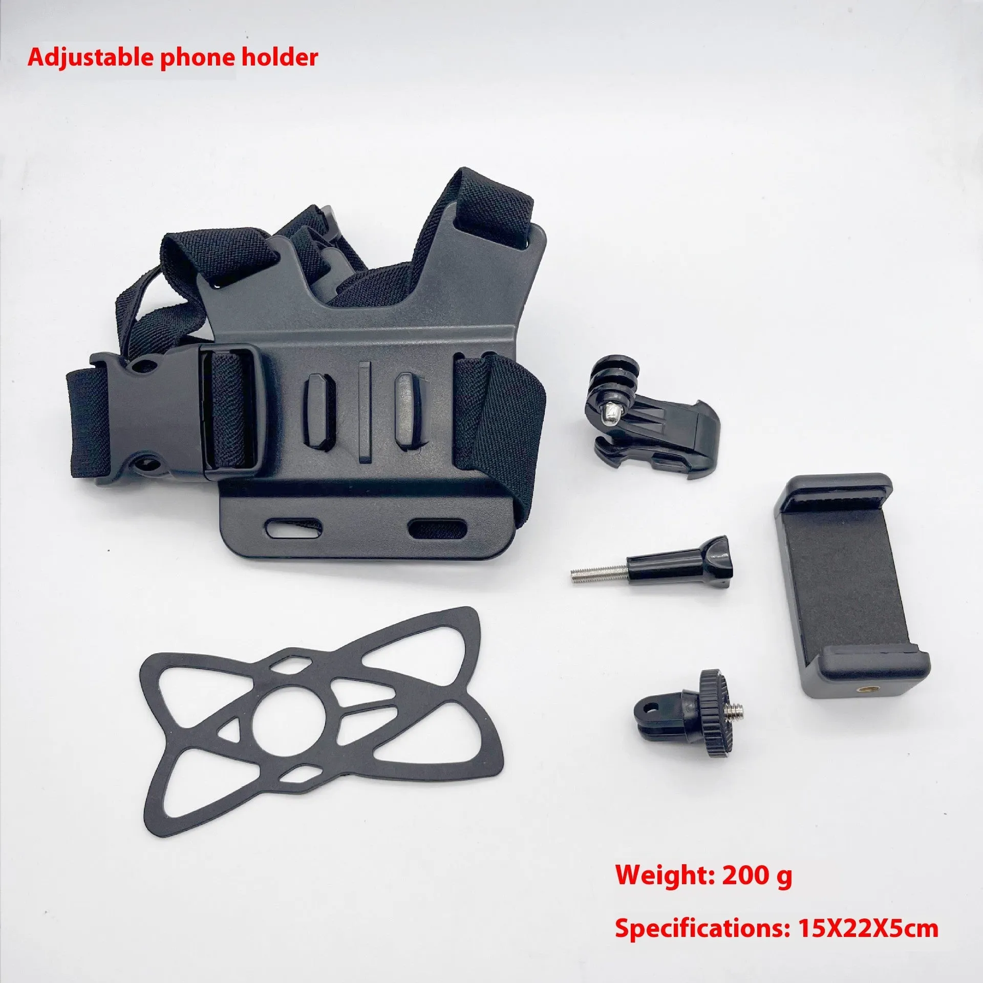Chest fixation phone holder with plastic elastic band for sports camera hands-free recording