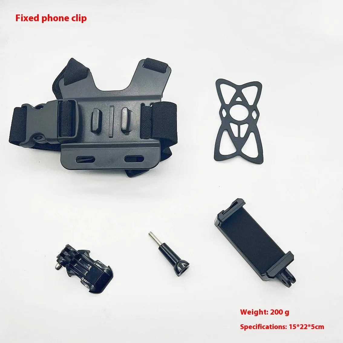 Chest fixation phone holder with plastic elastic band for sports camera hands-free recording