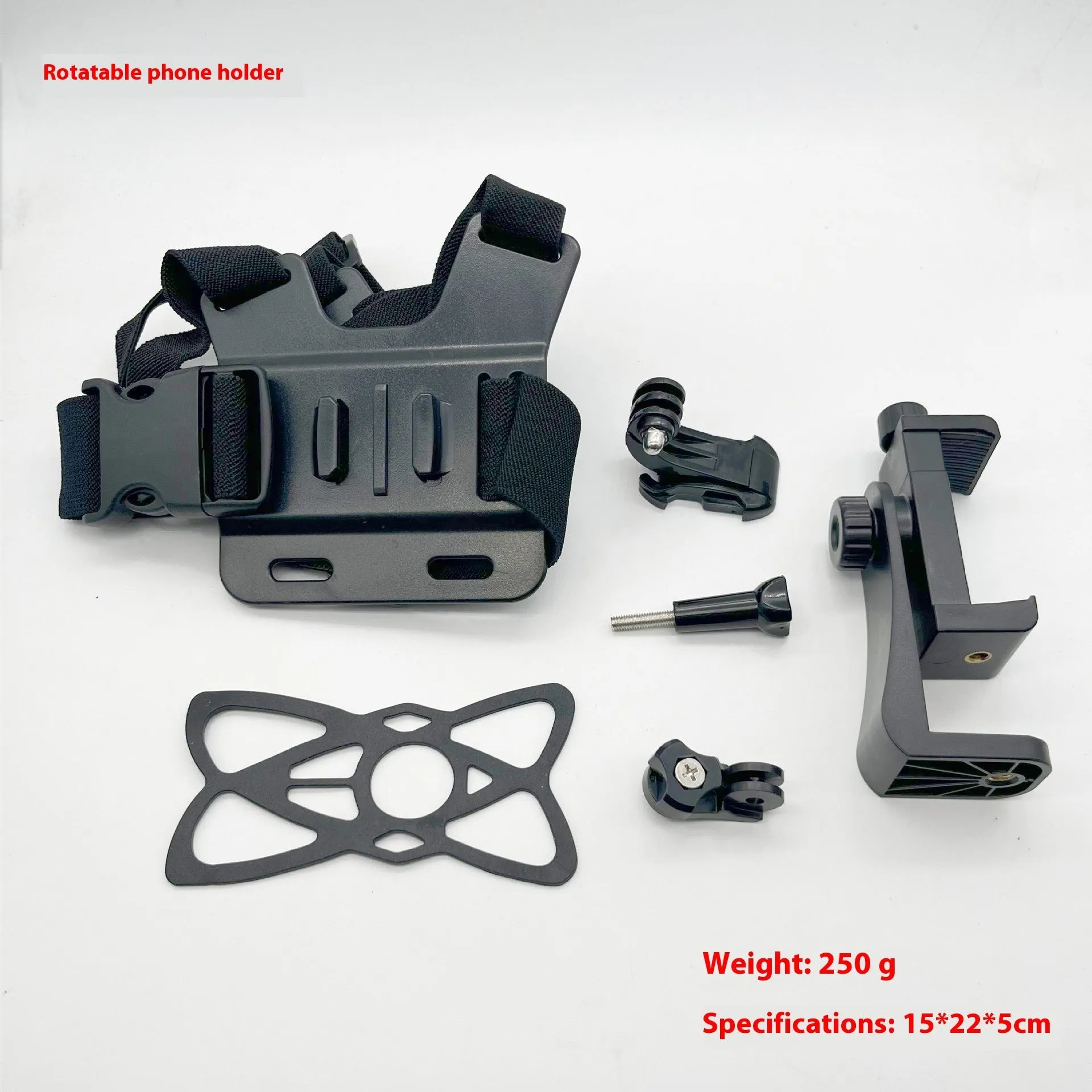 Chest fixation phone holder with plastic elastic band for sports camera hands-free recording