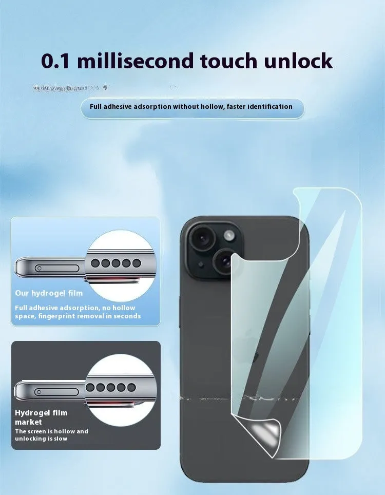Rear film TPU hydrogel screen protector for iPhone 15 Pro Max HD anti-fingerprint explosion-proof