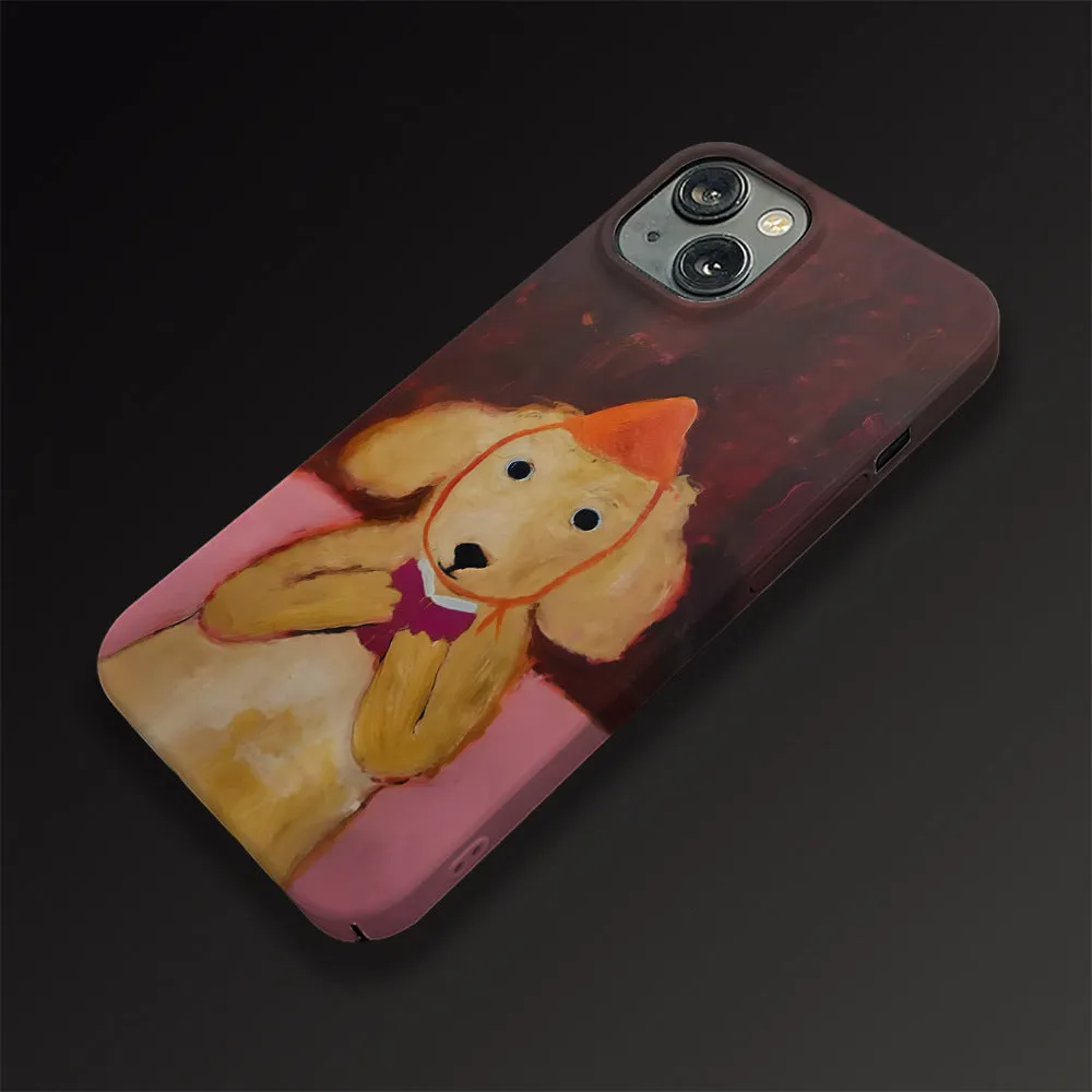 Puppy reading cartoon design magnetic two-in-one phone case for iPhone, Feilin material, thermal transfer print