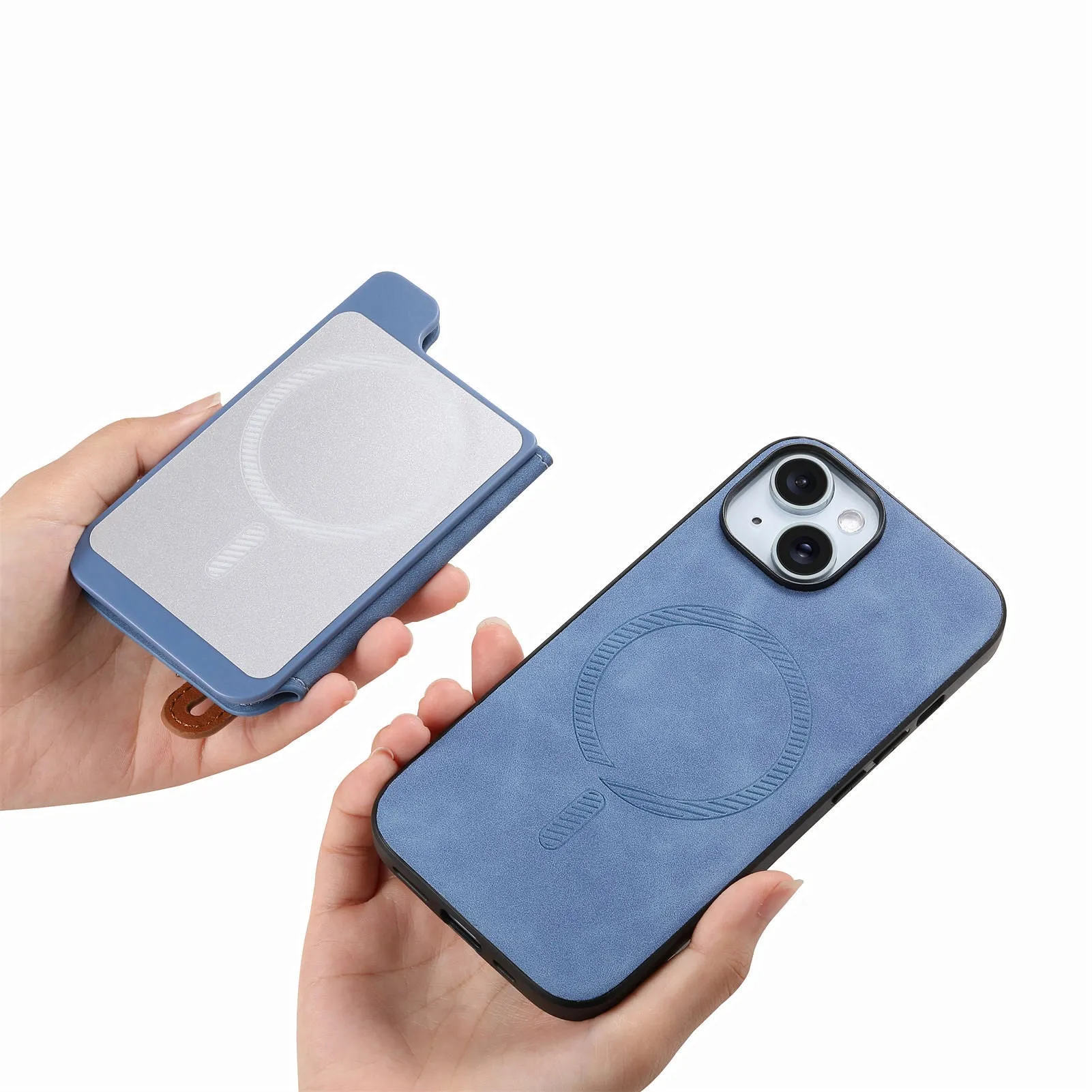 Flip left and right open card holder wallet shell phone case for iPhone, imitation leather, black colour