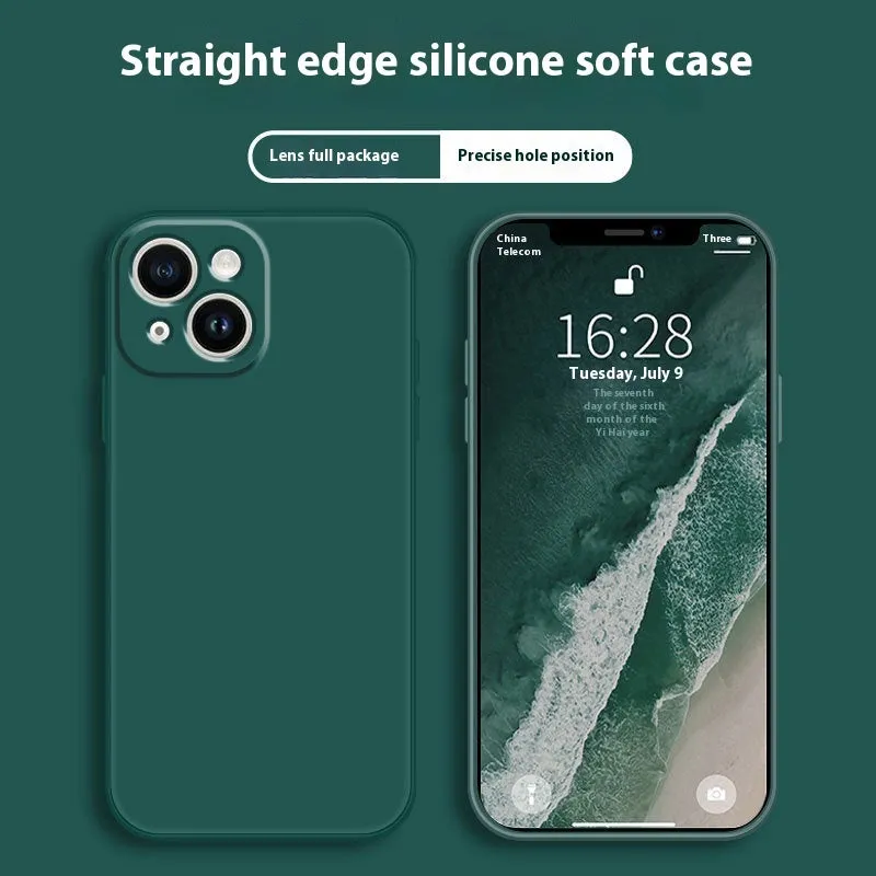 Mobile phone silica gel protective shell in classic black for Apple iPhone, TPU shockproof case