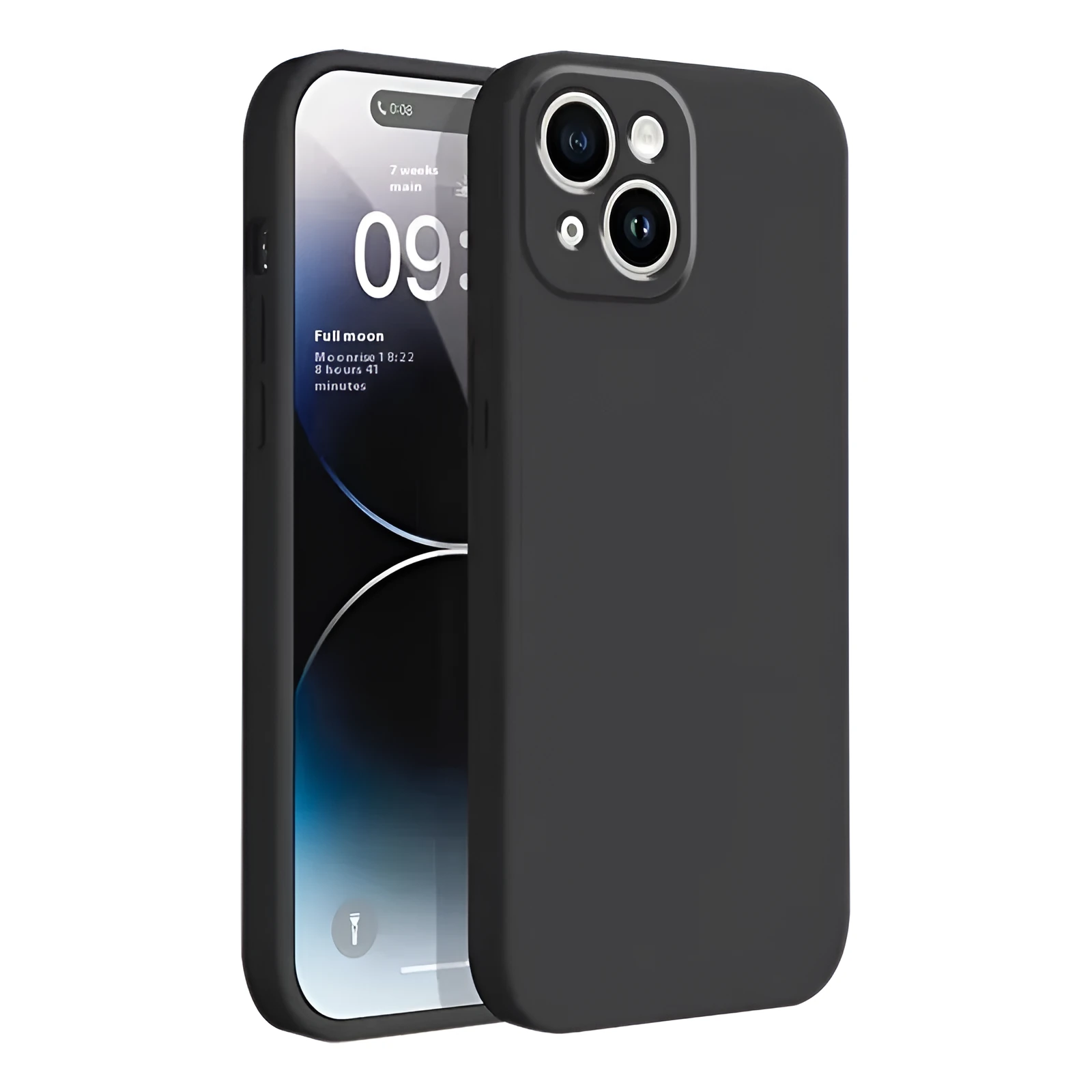 Mobile phone silica gel protective shell in classic black for Apple iPhone, TPU shockproof case