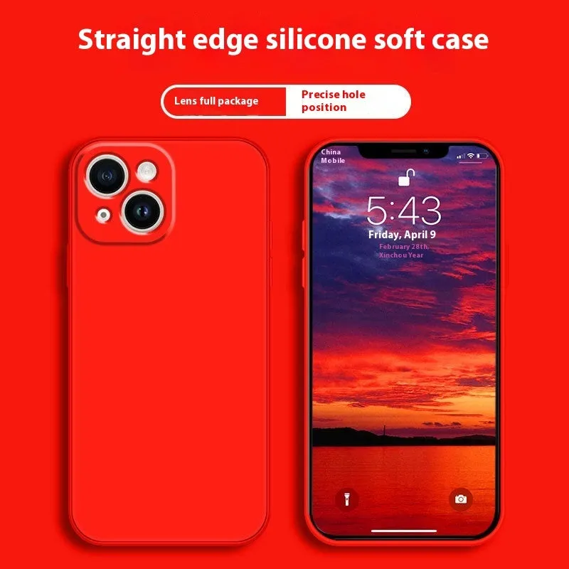 Mobile phone silica gel protective shell in classic black for Apple iPhone, TPU shockproof case