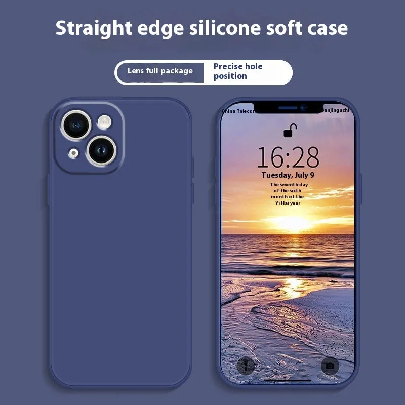 Mobile phone silica gel protective shell in classic black for Apple iPhone, TPU shockproof case