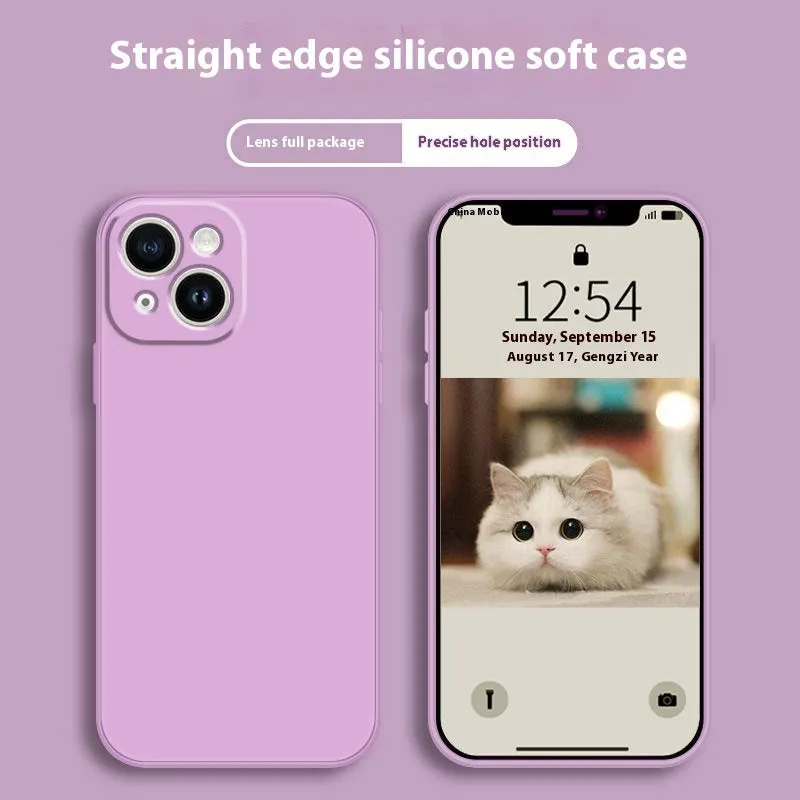 Mobile phone silica gel protective shell in classic black for Apple iPhone, TPU shockproof case