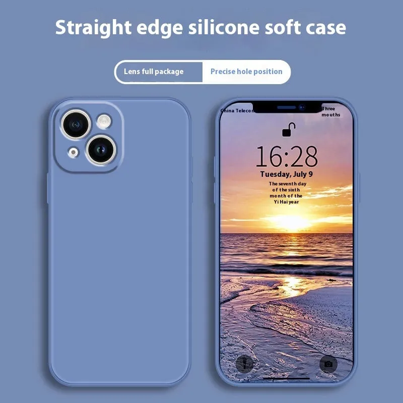 Mobile phone silica gel protective shell in classic black for Apple iPhone, TPU shockproof case