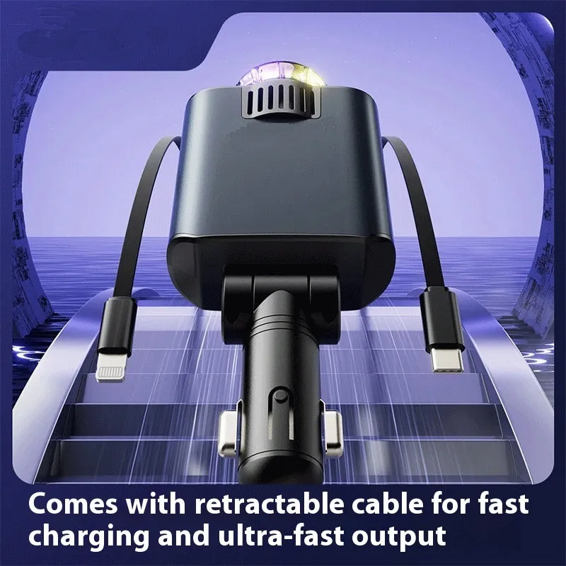 Perfume Starry Sky 120W fast charge car charger with Type-C output, ambience light, and aromatherapy spray accessories