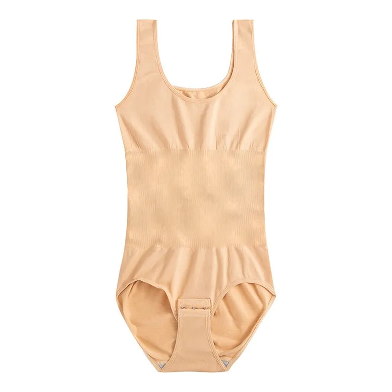 Seamless women's corset bodysuit shapewear in nylon fabric for waist and hip support