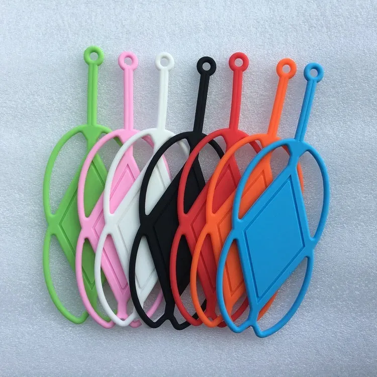 Universal silicone phone case with lanyard in black, suitable for 4 to 6.5 inch screens