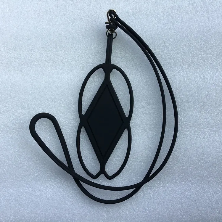 Universal silicone phone case with lanyard in black, suitable for 4 to 6.5 inch screens