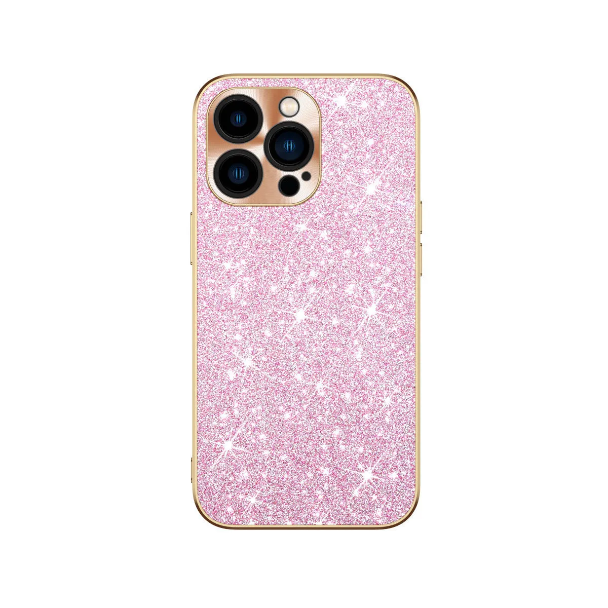 Electroplated star diamond glitter hard PC phone case in violet with reflective metal CD pattern