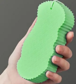 3D fish scale pattern bath sponge ball in soft sponge material for gentle body exfoliation