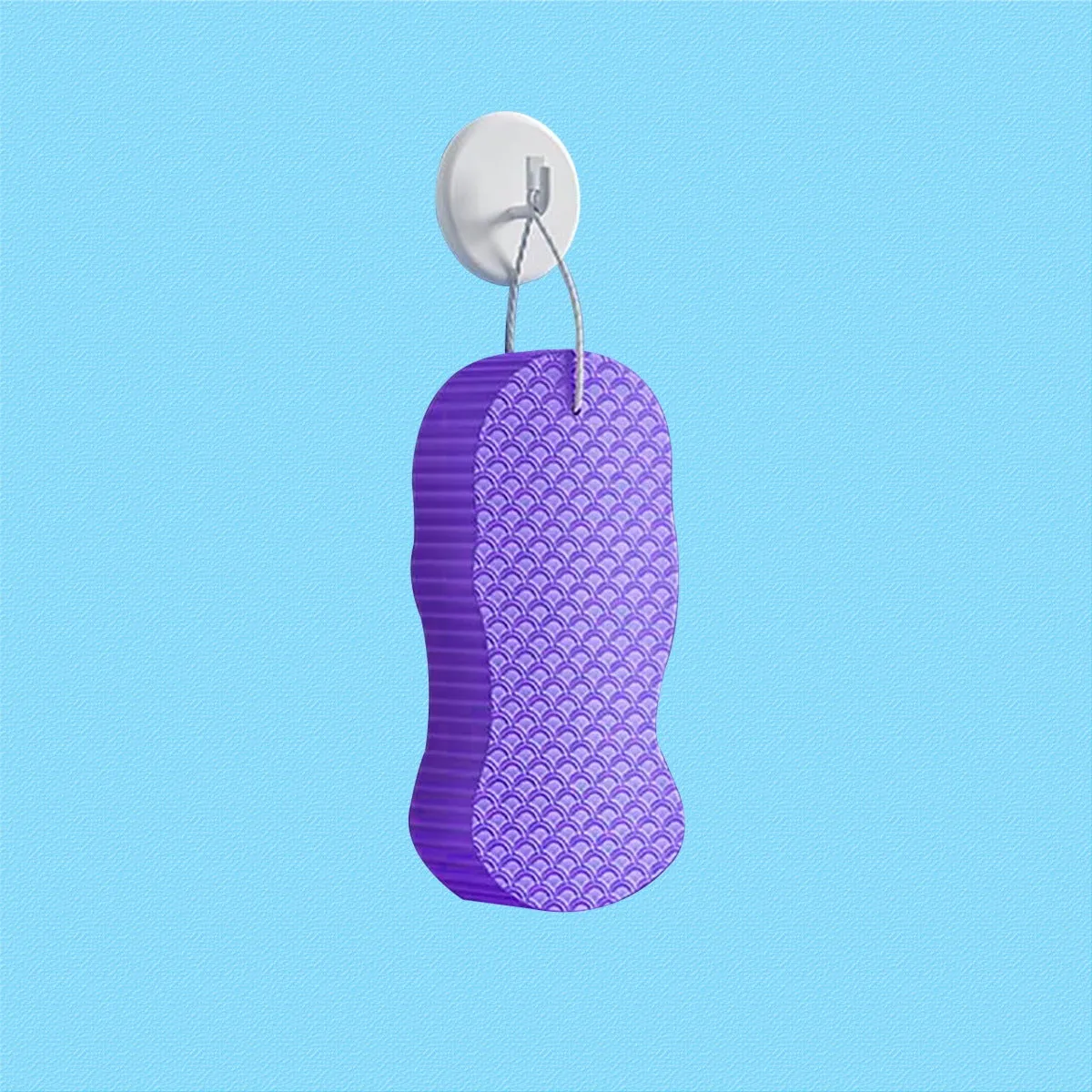 3D fish scale pattern bath sponge ball in soft sponge material for gentle body exfoliation