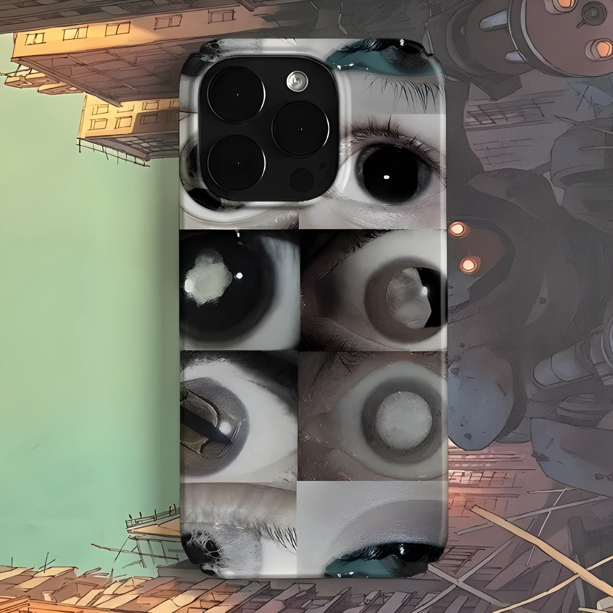 Trendy retro art niche phone case for iPhone with scratch resistant hard shell, glossy finish, and large hole design