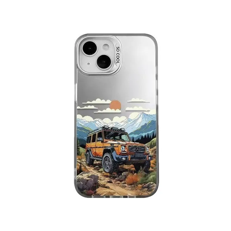 Hard PC phone case with laser stereo pattern for iPhone 15 Pro Max in black