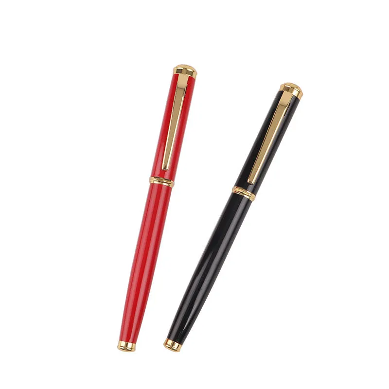 Metal ballpoint pen with 0.5mm stainless steel nib in black or red colour