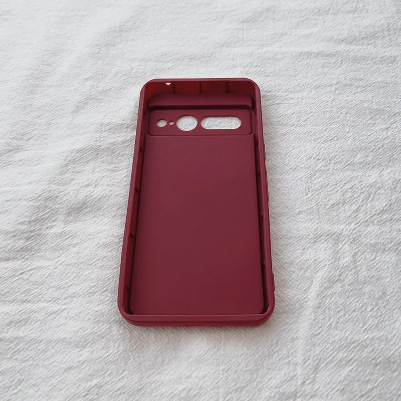 Solid colour TPU drop-resistant phone case for Google Pixel in black, pink, coffee, wine red and white