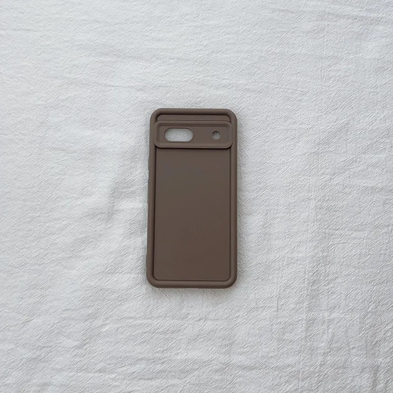 Solid colour TPU drop-resistant phone case for Google Pixel in black, pink, coffee, wine red and white