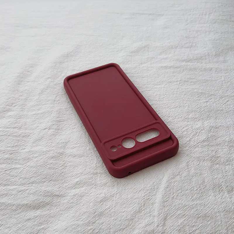 Solid colour TPU drop-resistant phone case for Google Pixel in black, pink, coffee, wine red and white