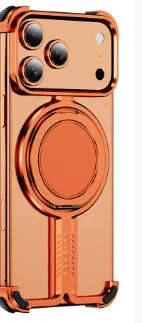 Titanium alloy bone sensing bracket phone case frameless design for iPhone 17 series in black