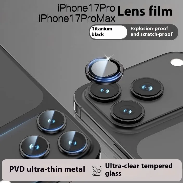 17ProMax Eagle Eye rear camera tempered film lens protector in titanium black for iPhone