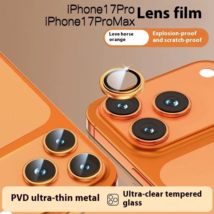 17ProMax Eagle Eye rear camera tempered film lens protector in titanium black for iPhone