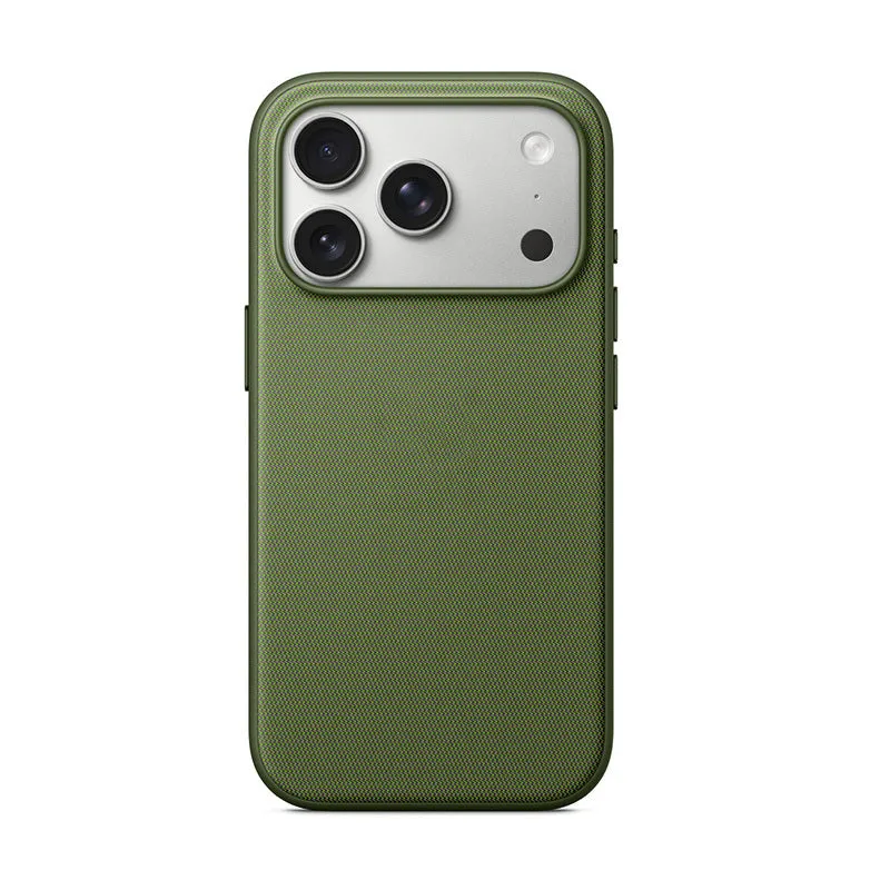 Black woven cloth pattern phone case with magnetic suction animation for iPhone 17 series