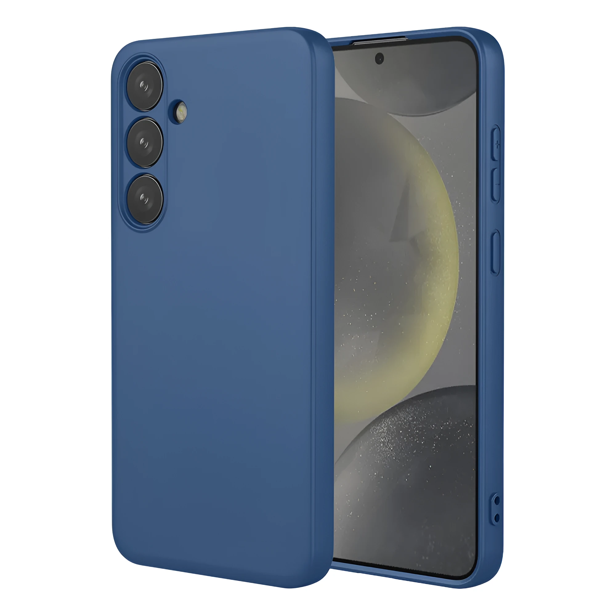 Skin feel liquid silicone TPU phone case for Samsung in black, 2.0mm thick, spray-coated finish