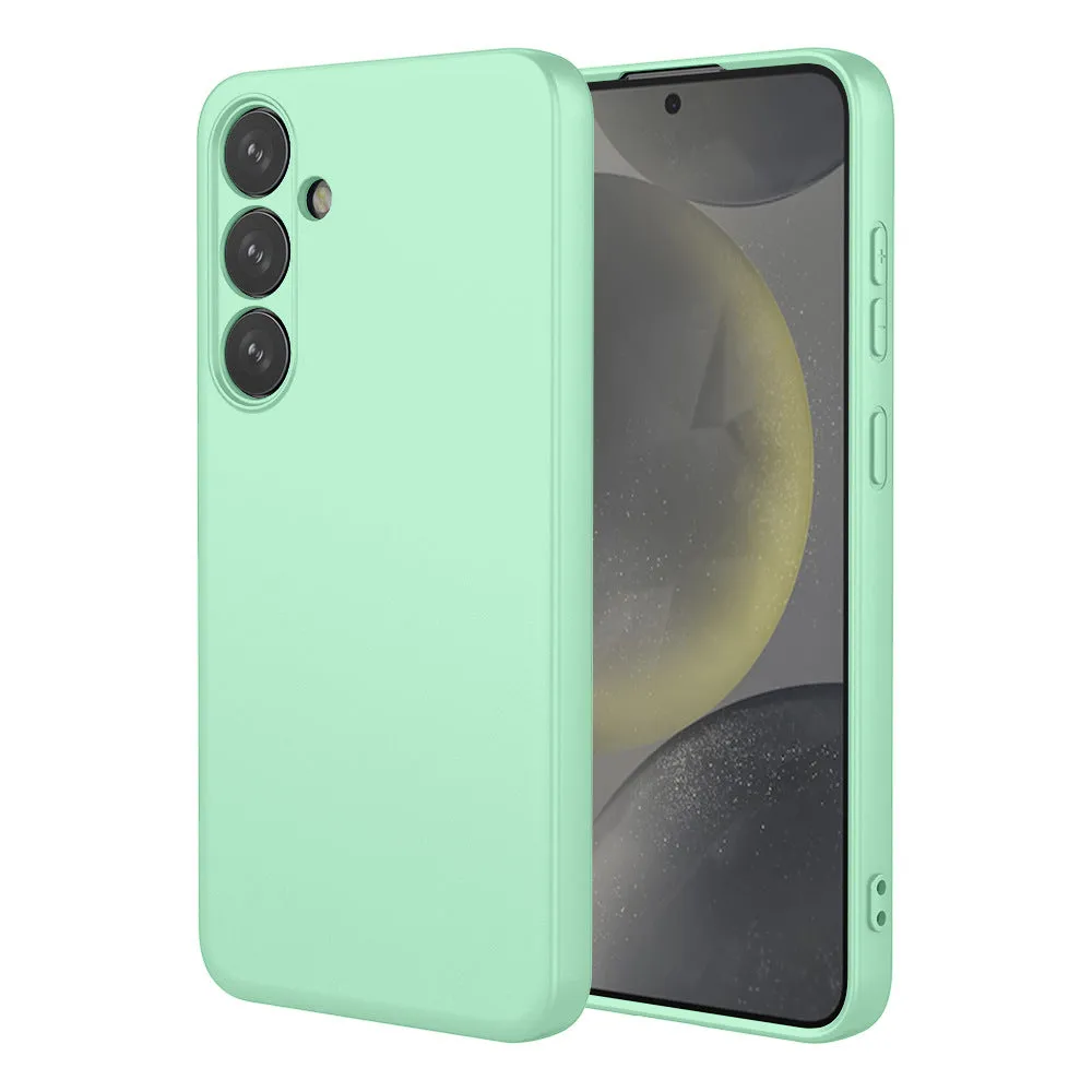 Skin feel liquid silicone TPU phone case for Samsung in black, 2.0mm thick, spray-coated finish