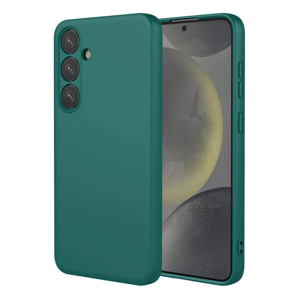 Skin feel liquid silicone TPU phone case for Samsung in black, 2.0mm thick, spray-coated finish
