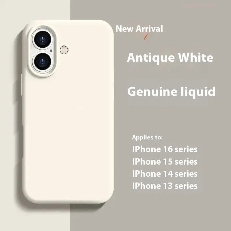 Silicone shockproof phone case for iPhone 15 Pro Max in black with logo, showing back and side protection