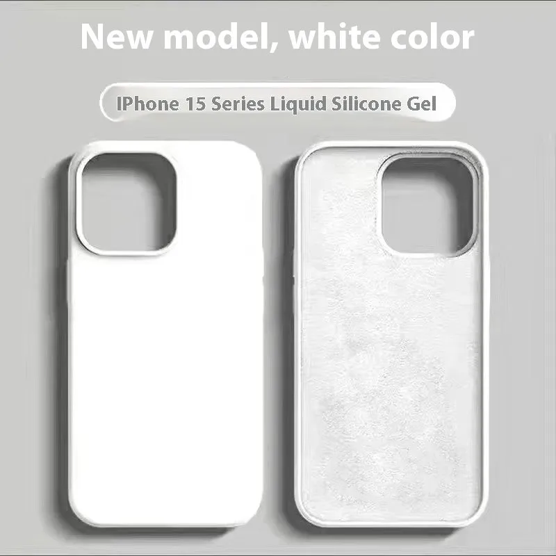 Silicone shockproof phone case for iPhone 15 Pro Max in black with logo, showing back and side protection