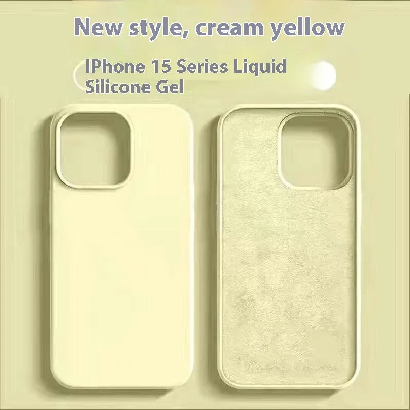 Silicone shockproof phone case for iPhone 15 Pro Max in black with logo, showing back and side protection