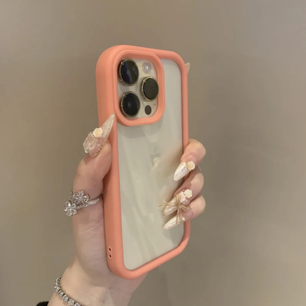 Advanced solid colour transparent drop-resistant acrylic phone case for Apple iPhone showing black edge design