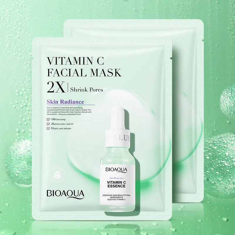 Single collagen facial sheet mask with 30g of clear gel on white background.