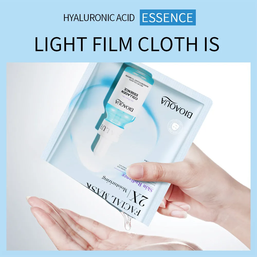 Single collagen facial sheet mask with 30g of clear gel on white background.