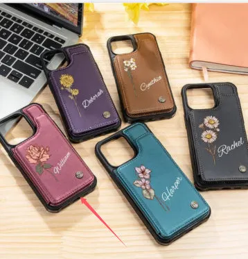 Genuine leather phone case for Samsung S25 Plus, doublelayer printing design, brown colour