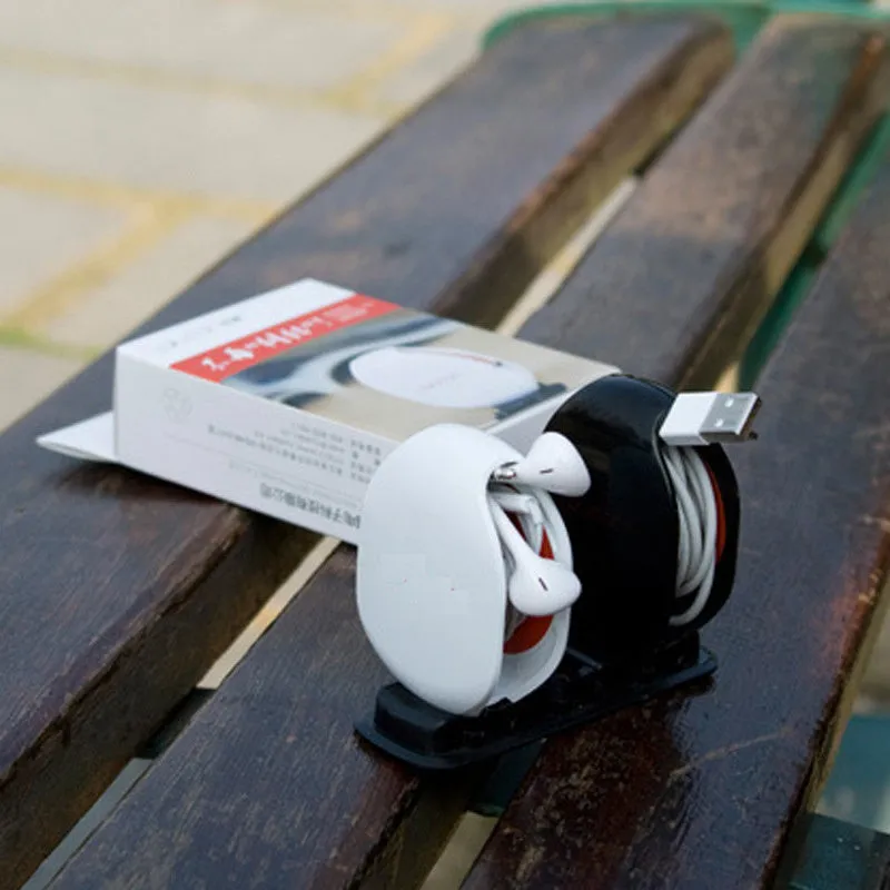 Automatic cable winder retractor in PC ABS plastic showing compact size and colour options.