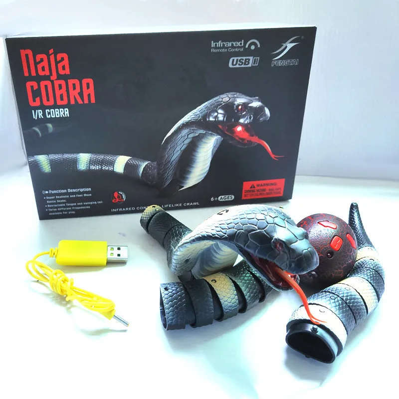 USB rechargeable automatic snake cat toy with segmented plastic body and smart sensing technology