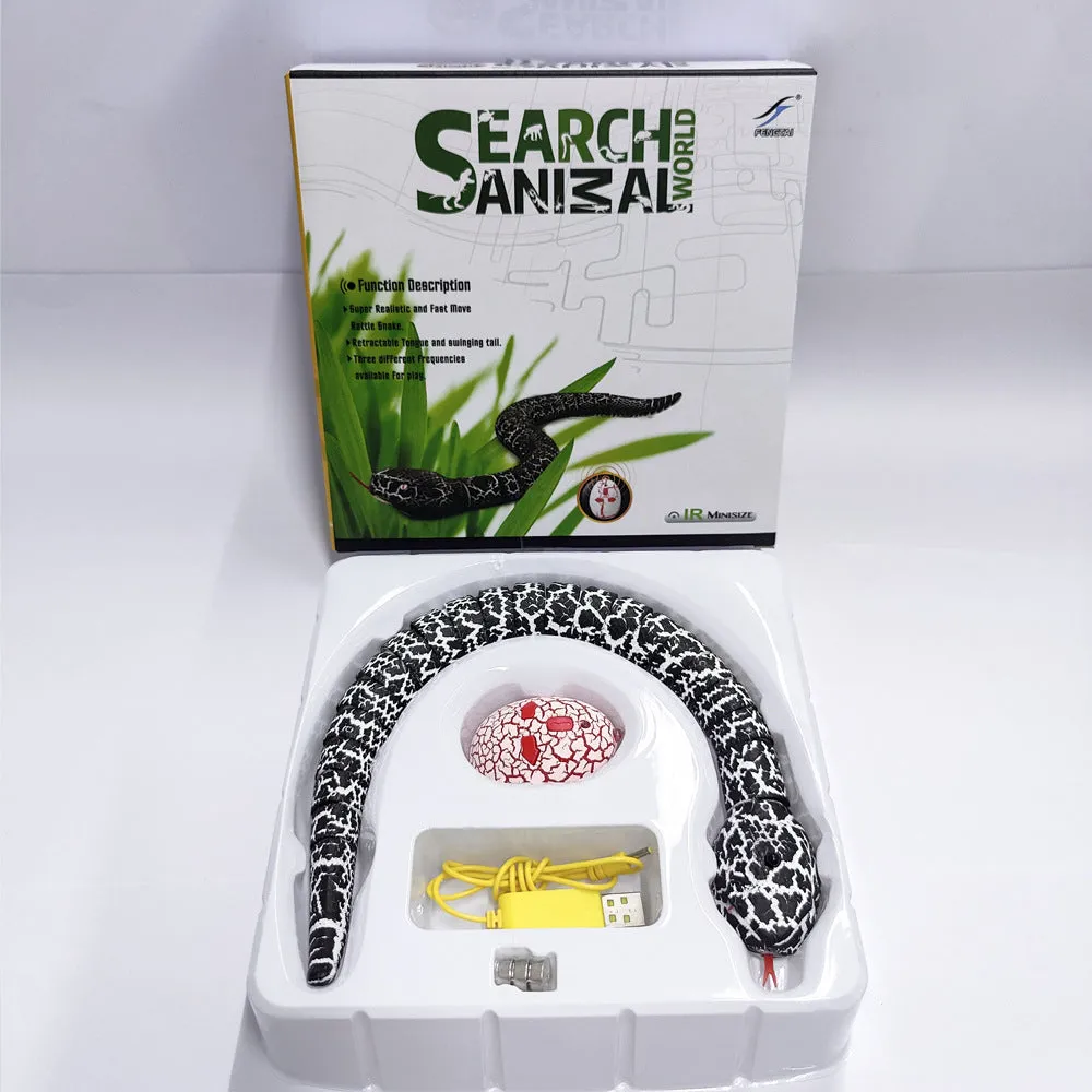 USB rechargeable automatic snake cat toy with segmented plastic body and smart sensing technology