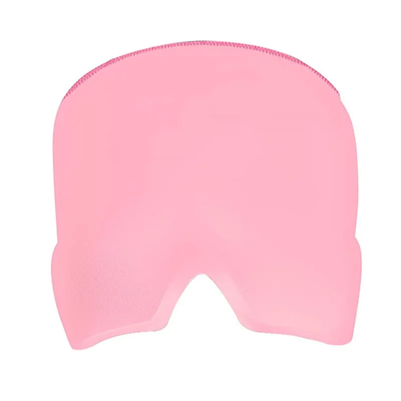 Black and pink elastic cloth gel eye mask for headache relief with cooling properties