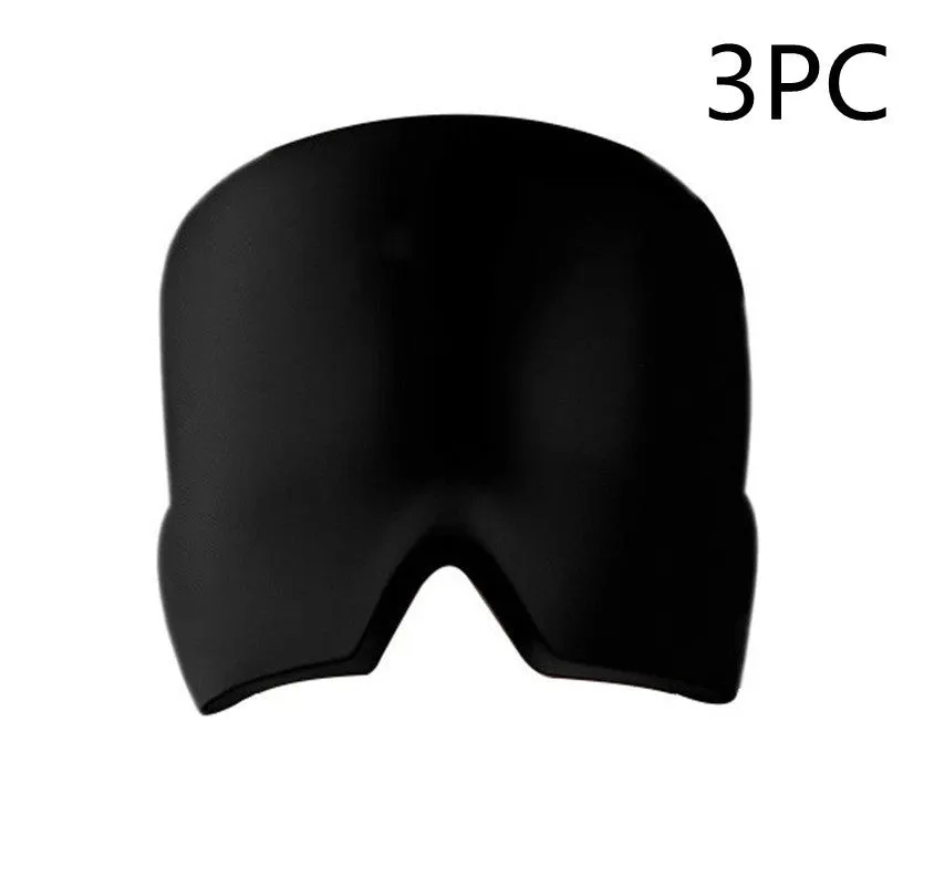 Black and pink elastic cloth gel eye mask for headache relief with cooling properties