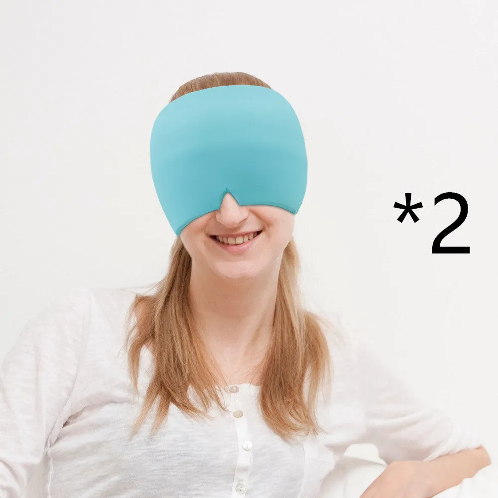 Black and pink elastic cloth gel eye mask for headache relief with cooling properties