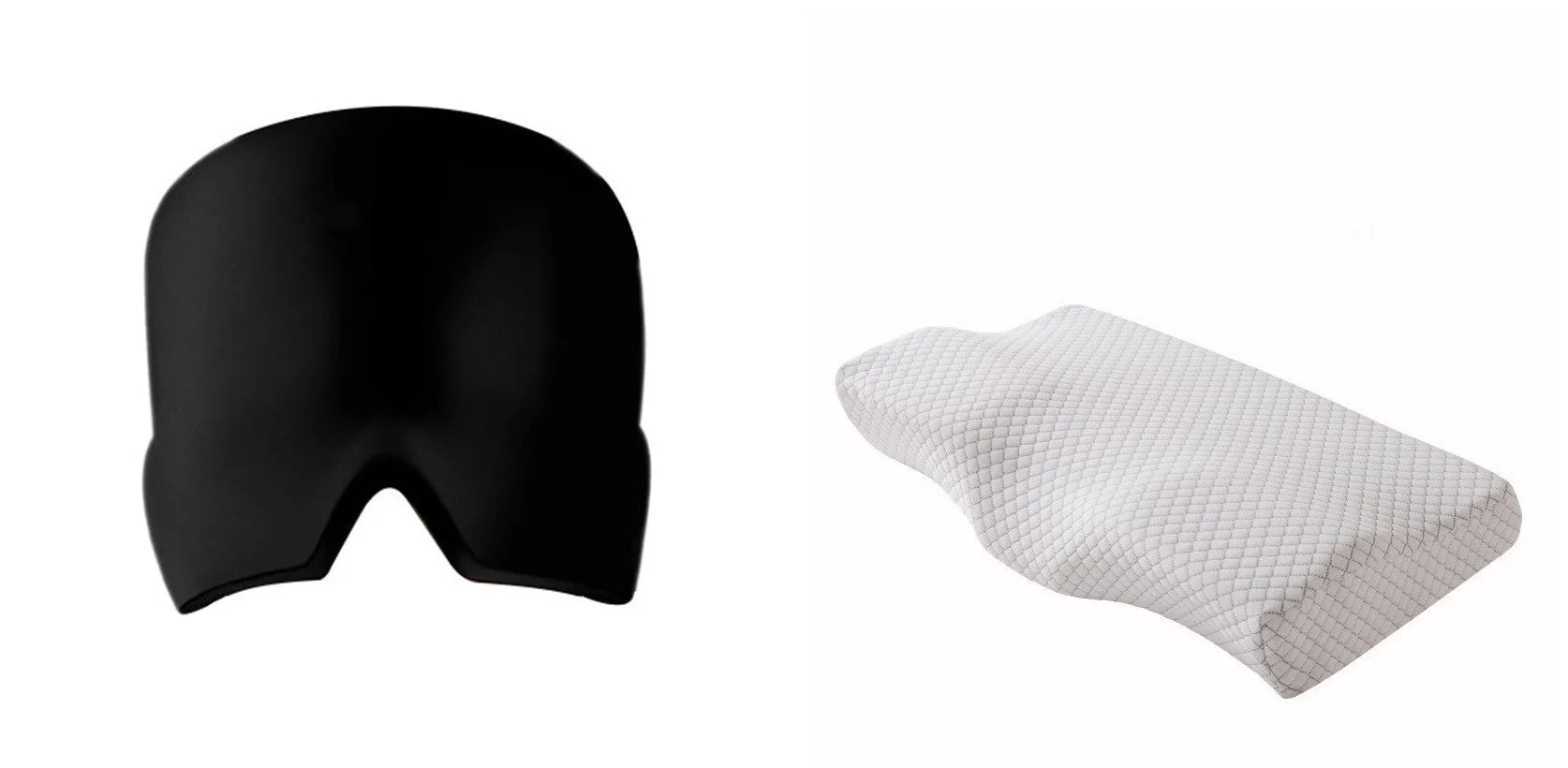 Black and pink elastic cloth gel eye mask for headache relief with cooling properties