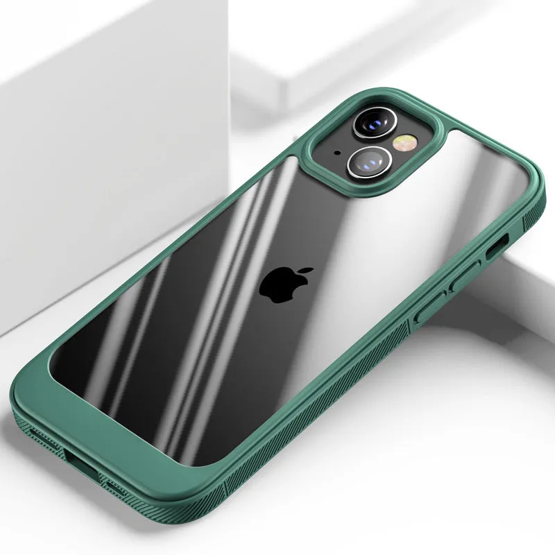 Transparent phone case with TPU edges and PC back panel in pure colour, for iPhone 13 Pro Max