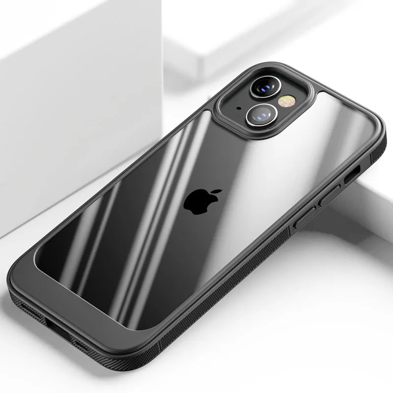 Transparent phone case with TPU edges and PC back panel in pure colour, for iPhone 13 Pro Max
