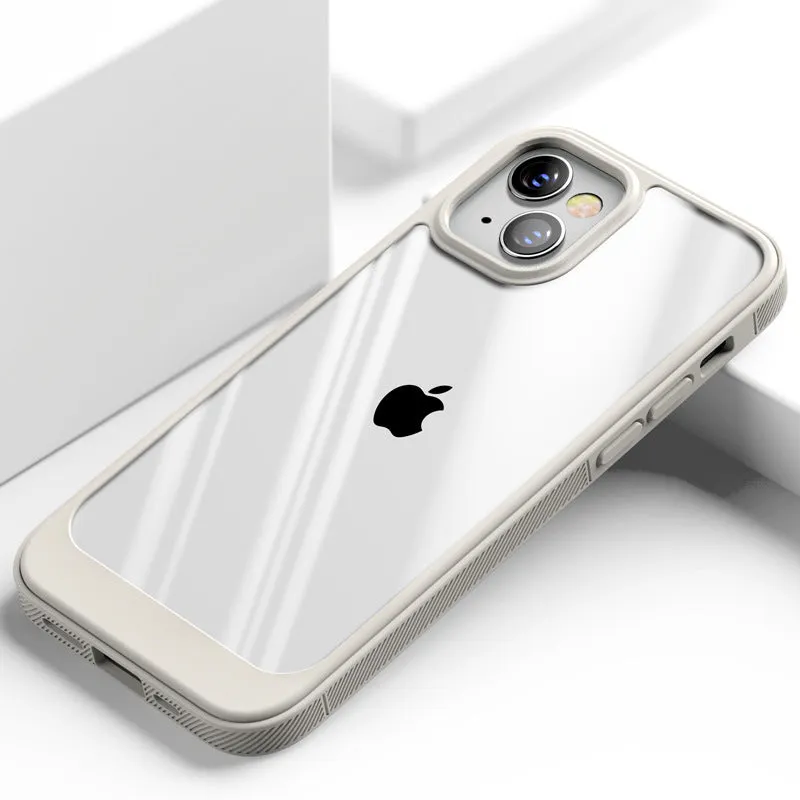 Transparent phone case with TPU edges and PC back panel in pure colour, for iPhone 13 Pro Max