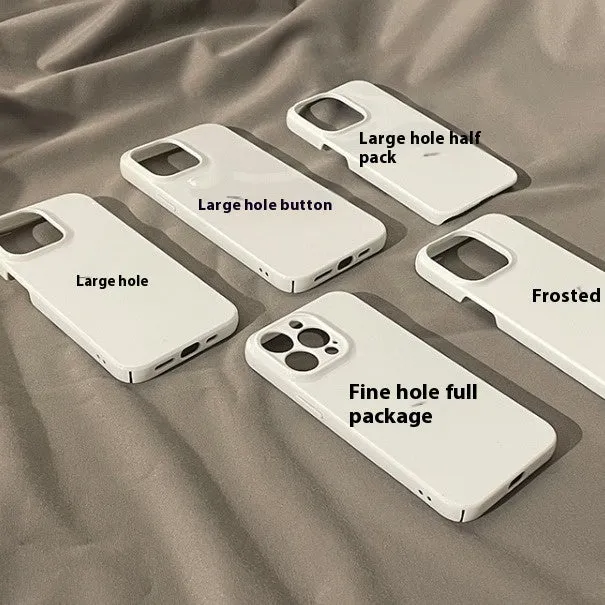 White double-layer glossy magnetic film protective phone case for Apple iPhone with all-inclusive design
